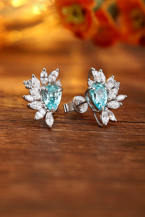 S925 sterling silver cultured Paraiba earrings 2.13ct