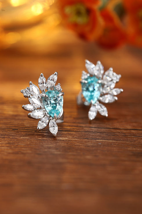 S925 sterling silver cultured Paraiba earrings 2.13ct