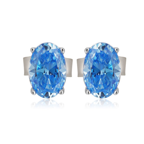 S925 silver zircon blue zircon earrings