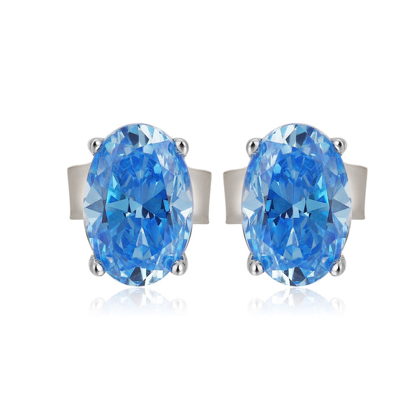 S925 silver zircon blue zircon earrings