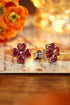 S925 silver red zircon earrings 3g