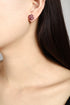 S925 silver red zircon earrings 3g