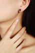 s95 sterling silver cultured red sapphire earrings A