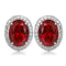 s95 sterling silver cultured red sapphire earrings A