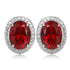 s95 sterling silver cultured red sapphire earrings A