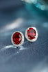 s95 sterling silver cultured red sapphire earrings A