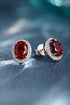 s95 sterling silver cultured red sapphire earrings A