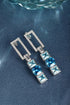S95 silver sea blue imitation diamond earrings A