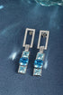 S95 silver sea blue imitation diamond earrings A