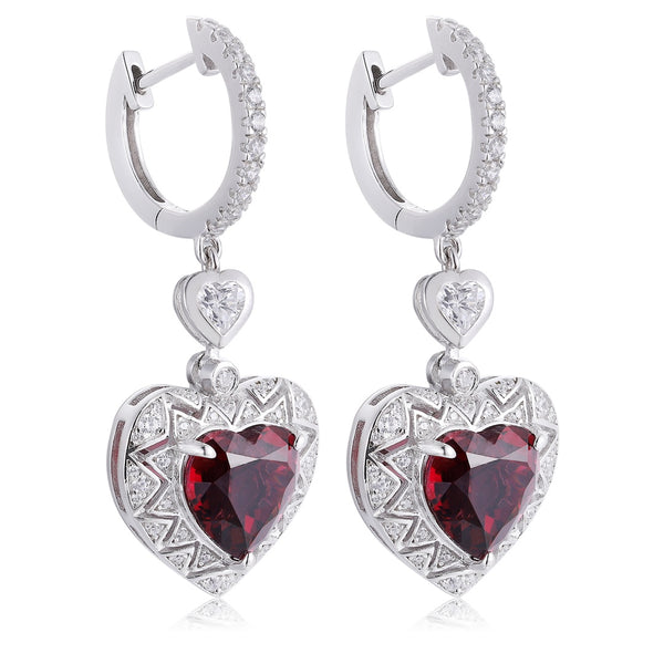 S925 silver natural garnet earrings W