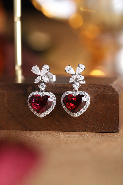 S925 silver natural garnet earrings W 6.63ct