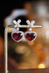 S925 silver natural garnet earrings W 6.63ct