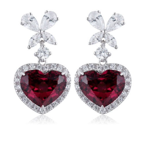 S925 silver natural garnet earrings W 6.63ct