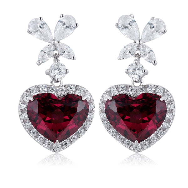S925 silver natural garnet earrings W 6.63ct