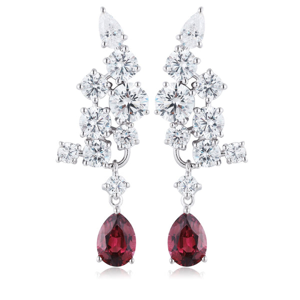 S925 silver natural garnet earrings