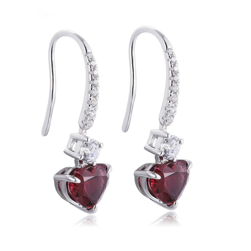 S925 siver natural garnet earrings W