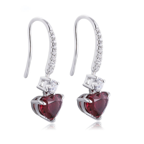 S925 siver natural garnet earrings W