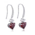 S925 siver natural garnet earrings W