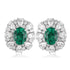 S925 silver cultured emerald stud earrings A