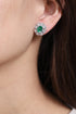 S925 silver cultured emerald stud earrings A