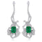 S925 silver cultured emerald earrings W 4ct