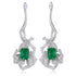 S925 silver cultured emerald earrings W 4ct