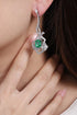 S925 silver cultured emerald earrings W 4ct