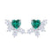 S925 silver cultured emerald earrings W