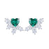 S925 silver cultured emerald earrings W