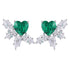 S925 silver cultured emerald earrings W