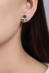 S925 silver cultured emerald earrings W