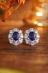 S925 sterling silver cultured sapphire earrings A