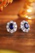 S925 sterling silver cultured sapphire earrings A