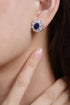 S925 sterling silver cultured sapphire earrings A