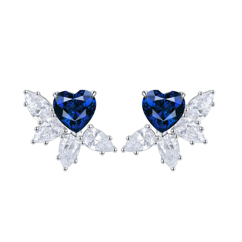 S925 silver cultured sapphire earrings W