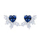 S925 silver cultured sapphire earrings W