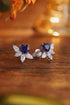 S925 silver cultured sapphire earrings W