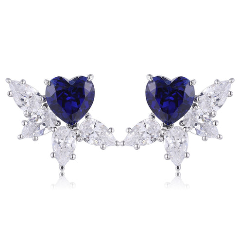 S925 silver cultured sapphire earrings W