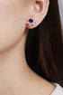 S925 silver cultured sapphire earrings W