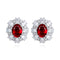 S925 silver cultured red sapphire earrings A 3.4ct