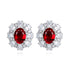S925 silver cultured red sapphire earrings A 3.4ct