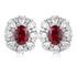 S925 silver cultured red sapphire earrings A 3.4ct