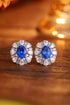 S925 silver cultured cobalt spinal earrings A