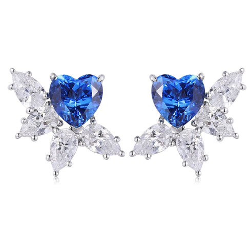 S925 silver cultured cobalt spinal earrings A