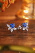 S925 silver cultured cobalt spinal earrings A