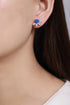 S925 silver cultured cobalt spinal earrings A