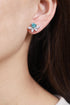 S925 sterling silver cultured Paraiba earrings A