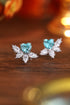 S925 sterling silver cultured Paraiba earrings A