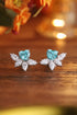 S925 sterling silver cultured Paraiba earrings A