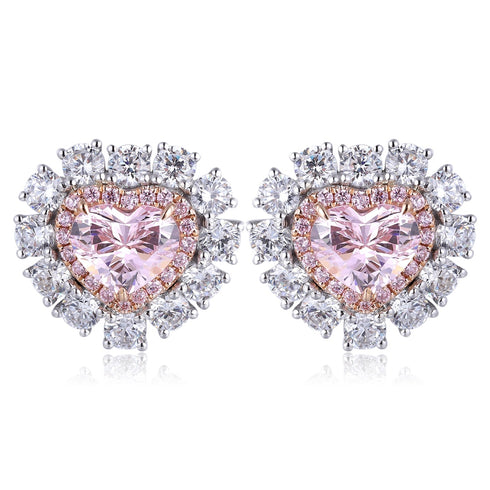 18K imitation diamond earrings A 3.35ct